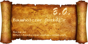Baumholczer Oszkár névjegykártya